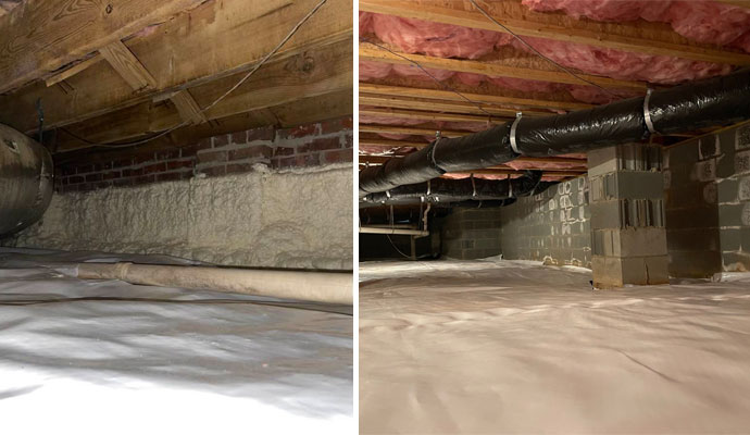 waterproofed basement and crawl space