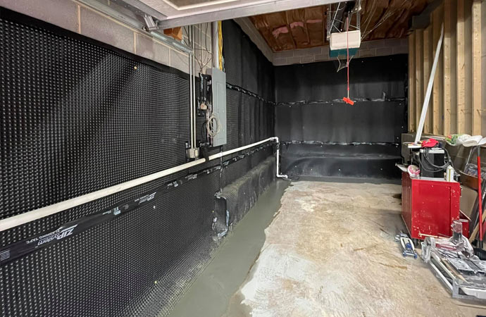 Basement waterproofed to stop water damage