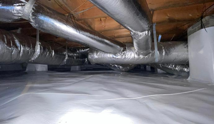 A clean crawl space encapsulation