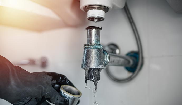 Clogged bathroom sink drain pipe