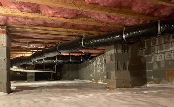 well maintained clean and dry crawl space