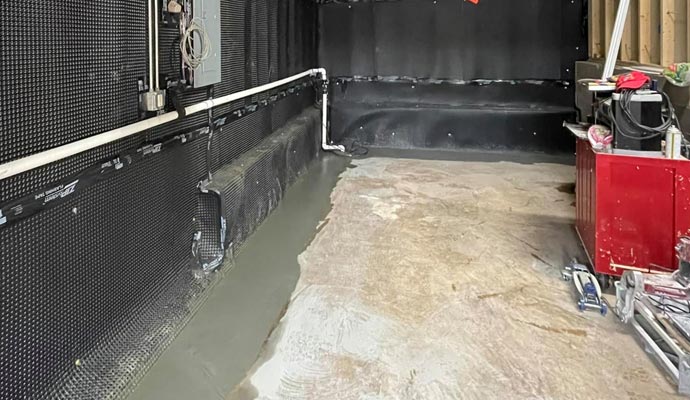waterproofed crawl space basement