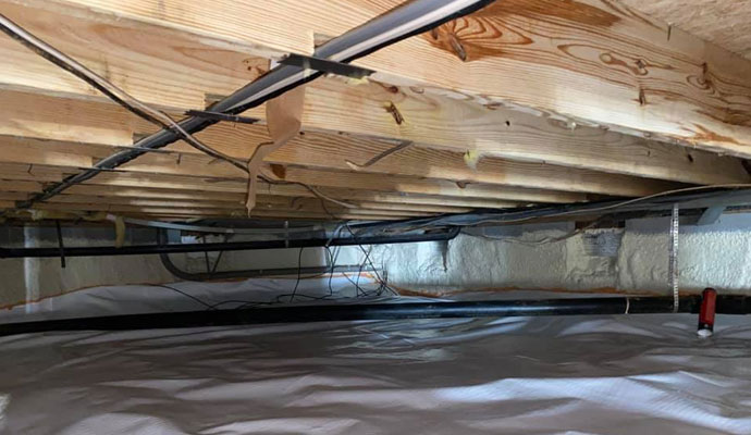 Encapsulated crawl space interior