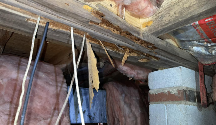 Structural damaged crawl space
