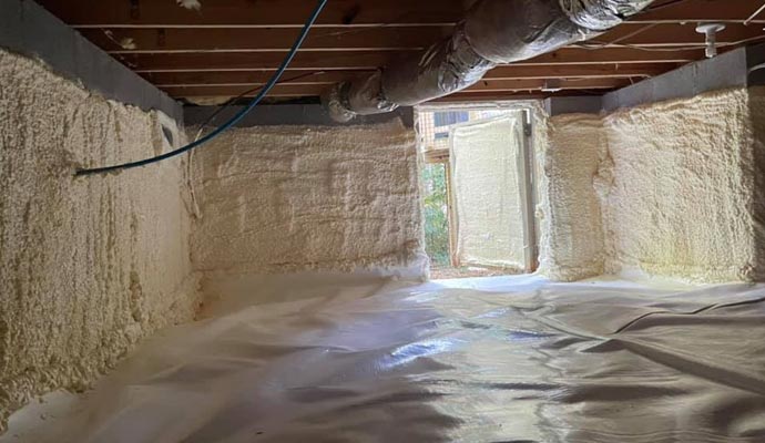 Waterproofed crawl space access