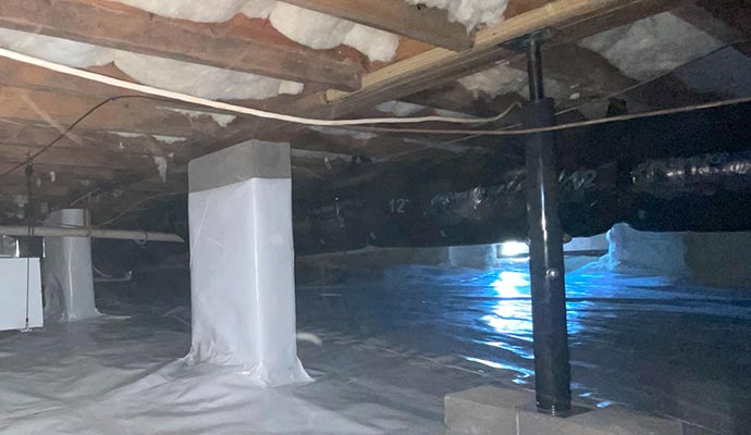 Damaged joist in crawl space