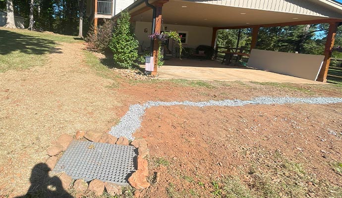 Exterior French drain installation