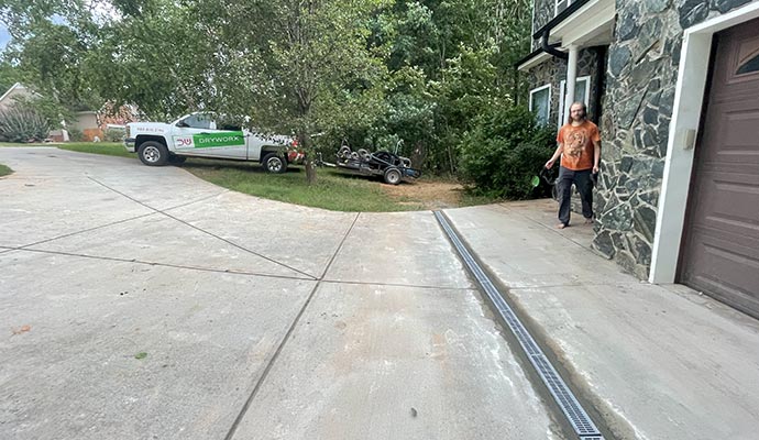 Professionally installed entryway drainage system