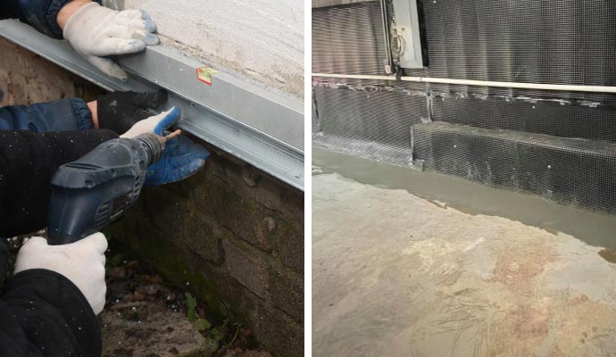 Collage of different waterproofing services