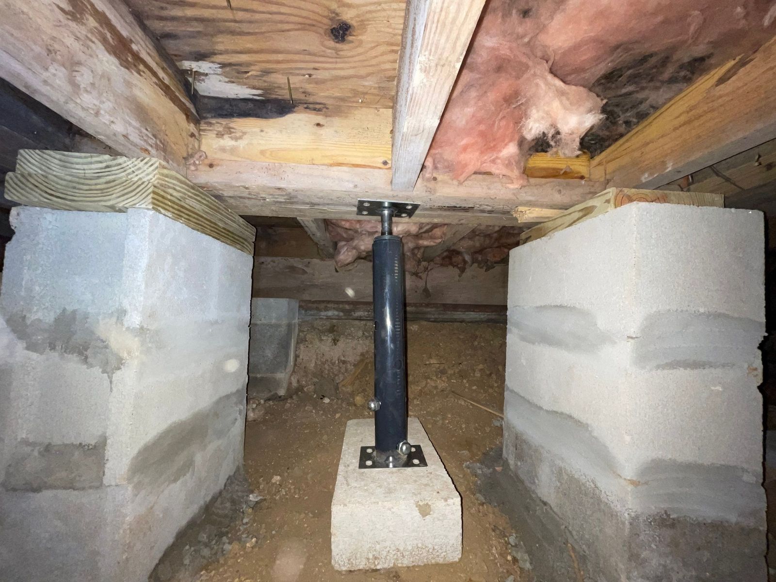 Waterproofed crawlspace