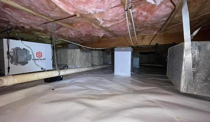 Crawl space moisture control system