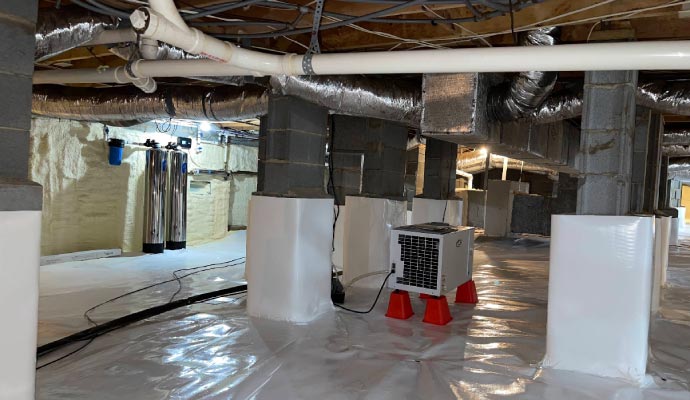 Crawl space dehumidifier