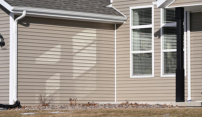 Newly installed downspout extensions