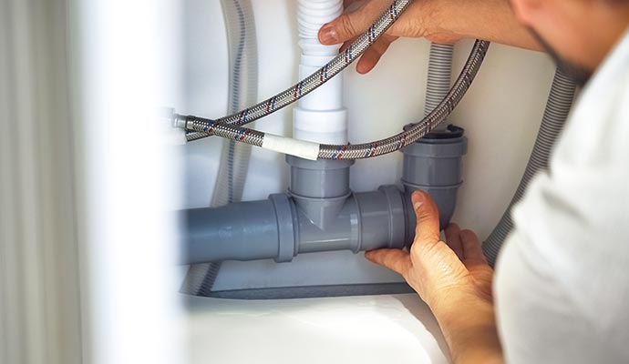 Repaired sink pipe