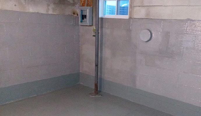 waterproofing system on basement wall